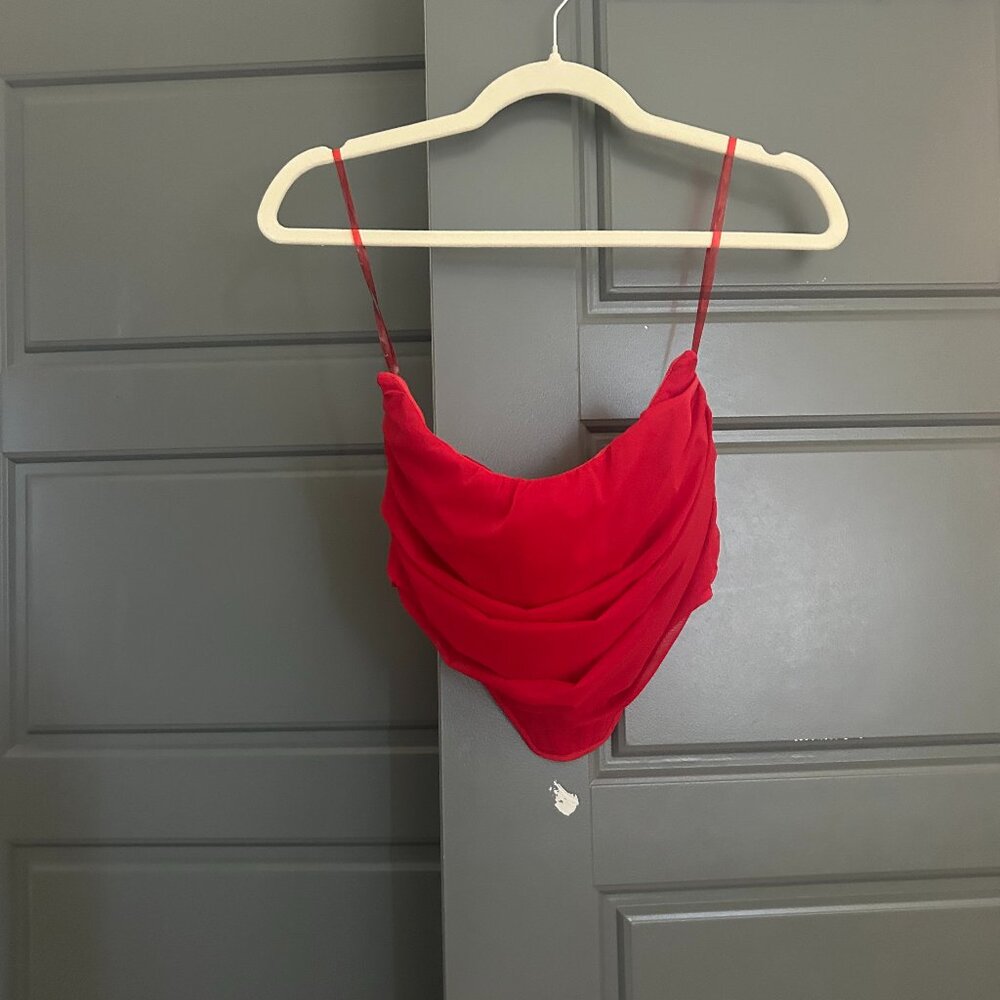 Princess Polly Red Draped Top – Size 6